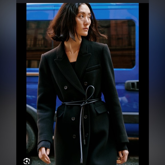 Zara wool blend double breasted coat - Picture 1 of 16